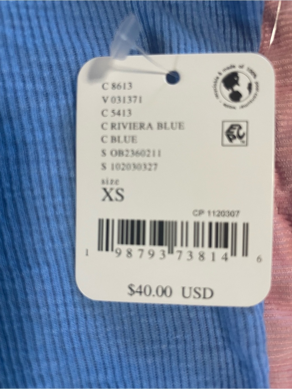 Free People Periwinkle Ribbed Hooded Long Sleeve Top - Picture 3 of 3